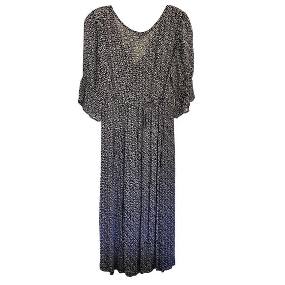 April Cornell Black and White Floral Dress Size XS Maxi Sheer - Picture 1 of 7